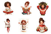 Quirky Christmas Girl Clipart, an Illustration by CreationArt (Thumbnail 4 of 4)
