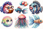 Quirky Summer Fishes Clipart, an Illustration by OK Design (Thumbnail 4 of 5)