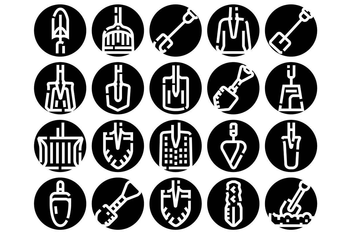Shoveling and digging tools glyph, an Object Graphic by pikepicture (Photo 2 of 3)
