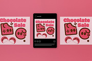 Pink Flat Chocolate Promo Flyer, a Flyer Template by graphicook (Thumbnail 3 of 4)
