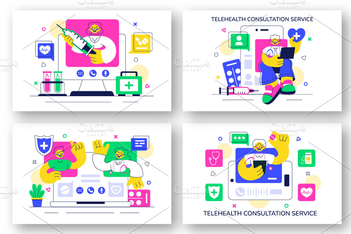 10 Telehealth Consultation Service, a Healthcare Illustration by denayunebgt (Photo 4 of 4)