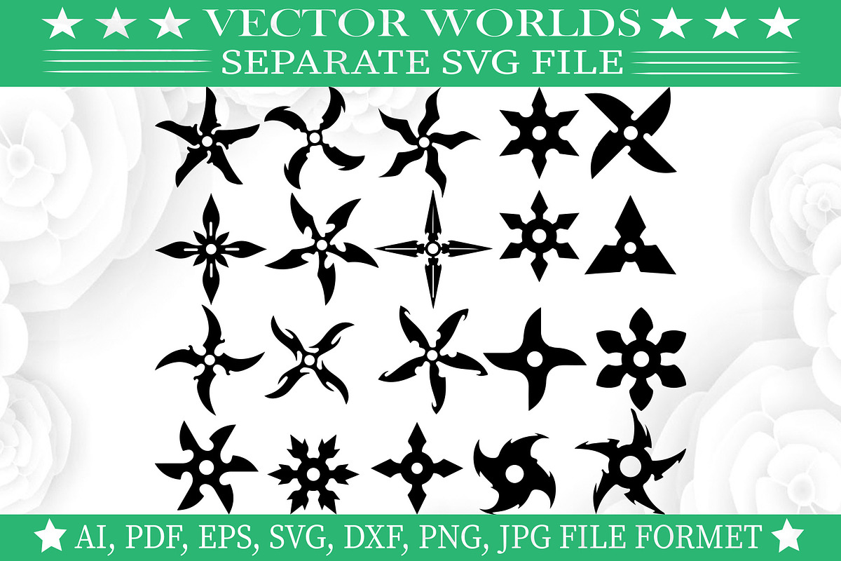 Ninja Star SVG, Ninja Stars SVG, an Object Graphic by VectorWorlds (Photo 3 of 3)