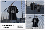 TShirt Mockup on Fence, a Shirt Mockup by Budogol Studio (Thumbnail 1 of 5)