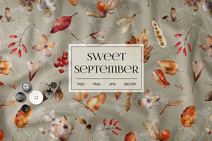Watercolor Autumn Seamless Pattern, a Graphic by PROTEA Watercolor Studio