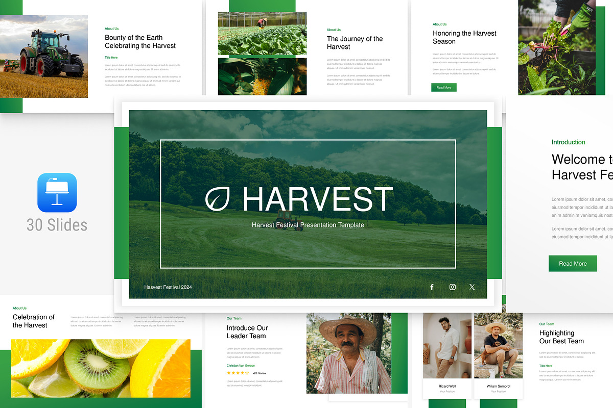 Green Nature Harvest Presentation, a Presentation Template by Eklip Studio (Photo 1 of 5)