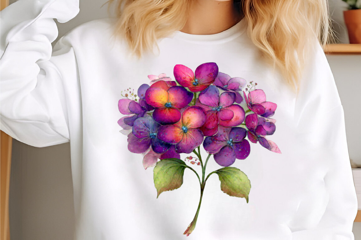 Watercolor Hydrangea Clipart, an Illustration by designcity5 (Photo 4 of 5)