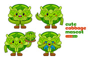 Cabbage Mascot Cartoon Vector Pack, an Illustration by MEDZ (Thumbnail 2 of 5)
