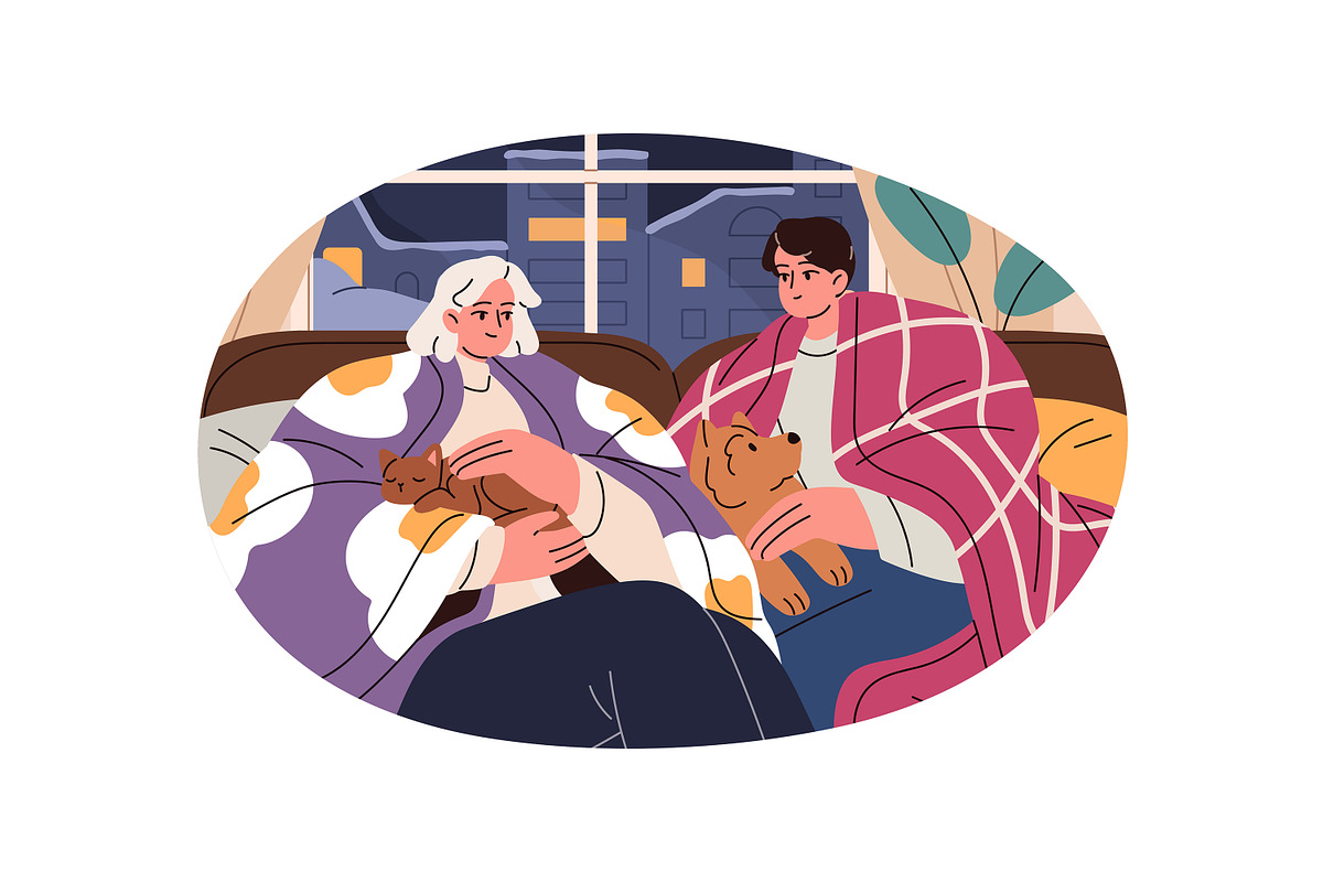 People freezing at home set, a Person Illustration by PaperTrident (Photo 2 of 7)