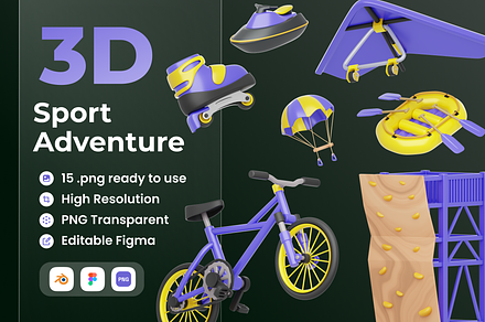 Sport Adventure 3D Illustration