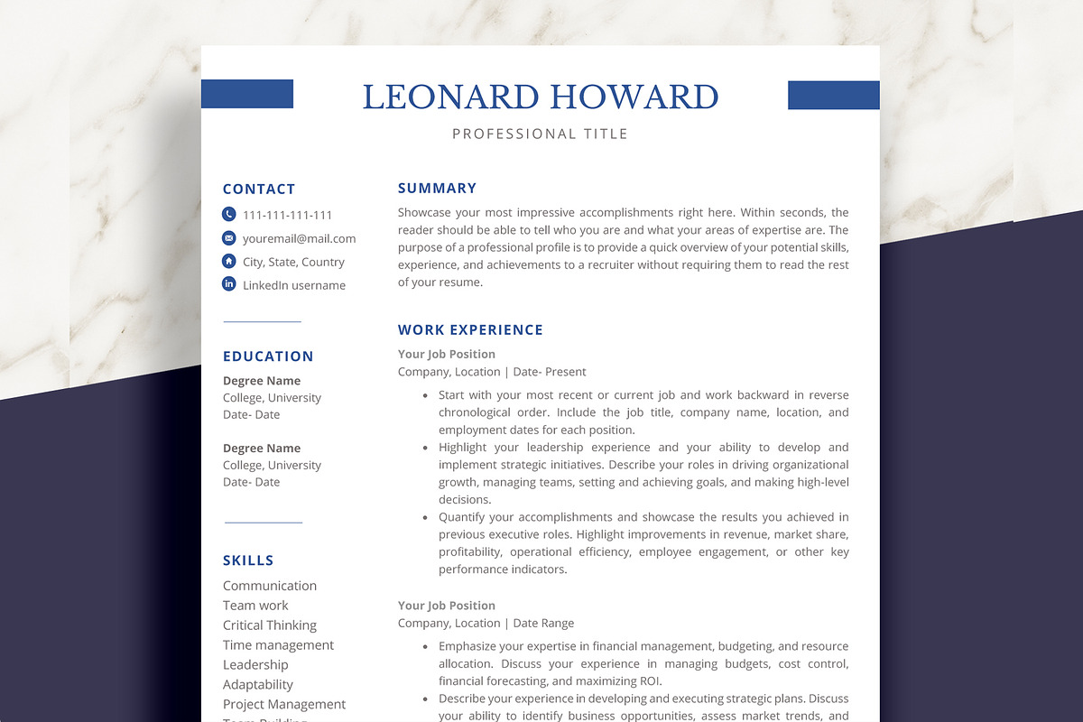 Resume Template for word - Modern, a Resume Template by aivos (Photo 1 of 7)