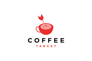 Coffee Target Arrow Logo Vector Icon