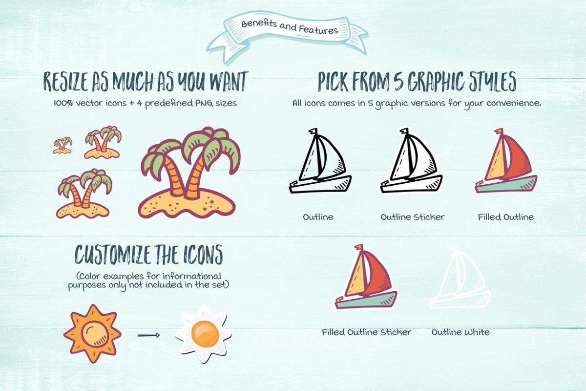 Summer Hand Drawn Icons - Regular, an Icon by Good Stuff No Nonsense (Photo 4 of 4)