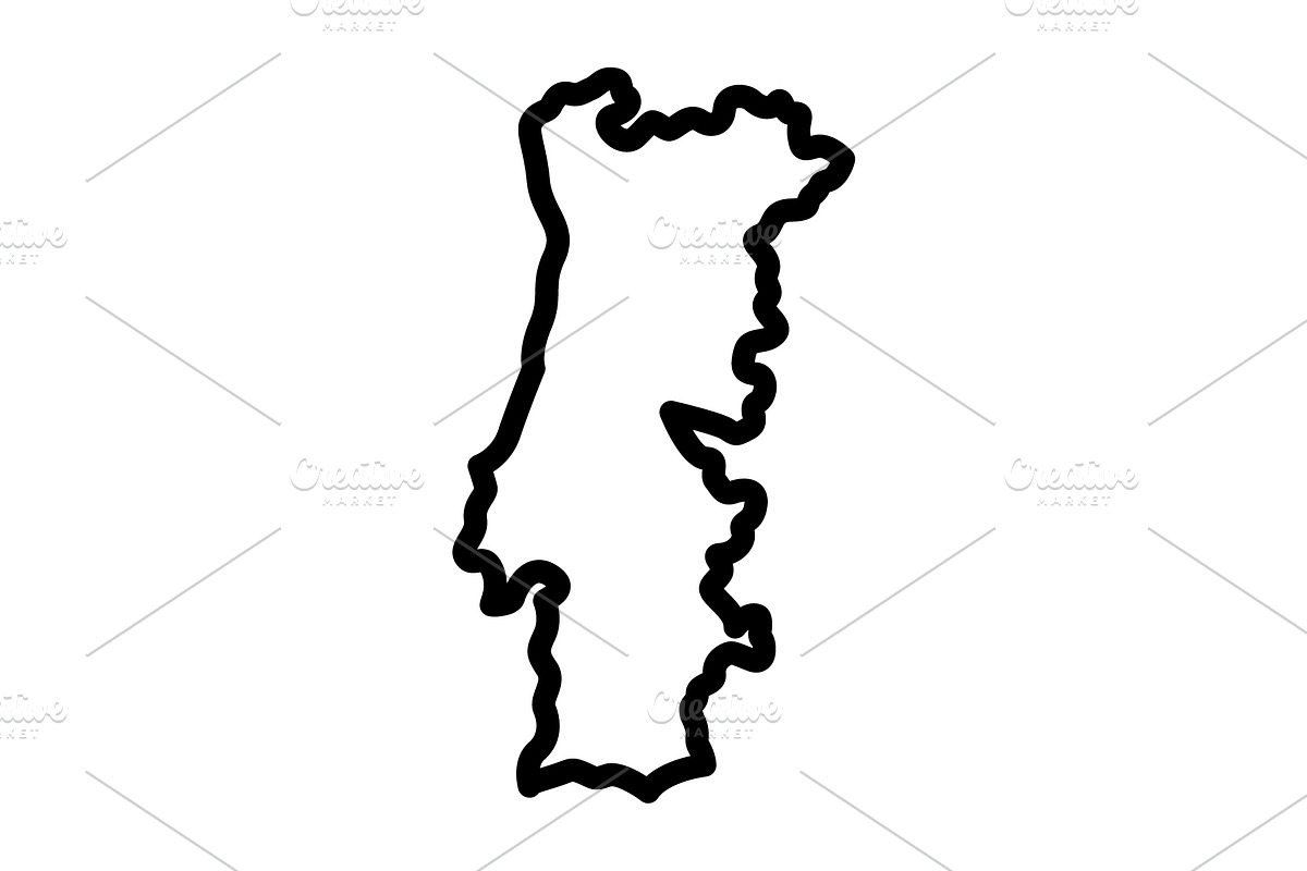 Portuguese continent black icon, an Outline Icon by Creative priyanka