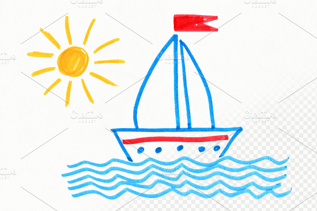 Child Drawings collection, an Object Graphic by Sonya Illustrations (Photo 4 of 6)