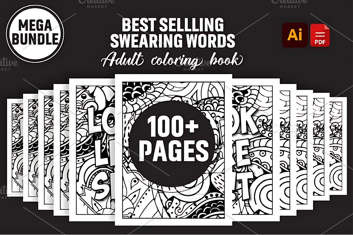 100+ Stress Relief Adult Book, a Decorative Illustration by Ink Gallery (Photo 1 of 3)