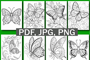Butterfly Coloring Pages for Kids 2, an Animal Illustration by Design Zone (Thumbnail 6 of 7)