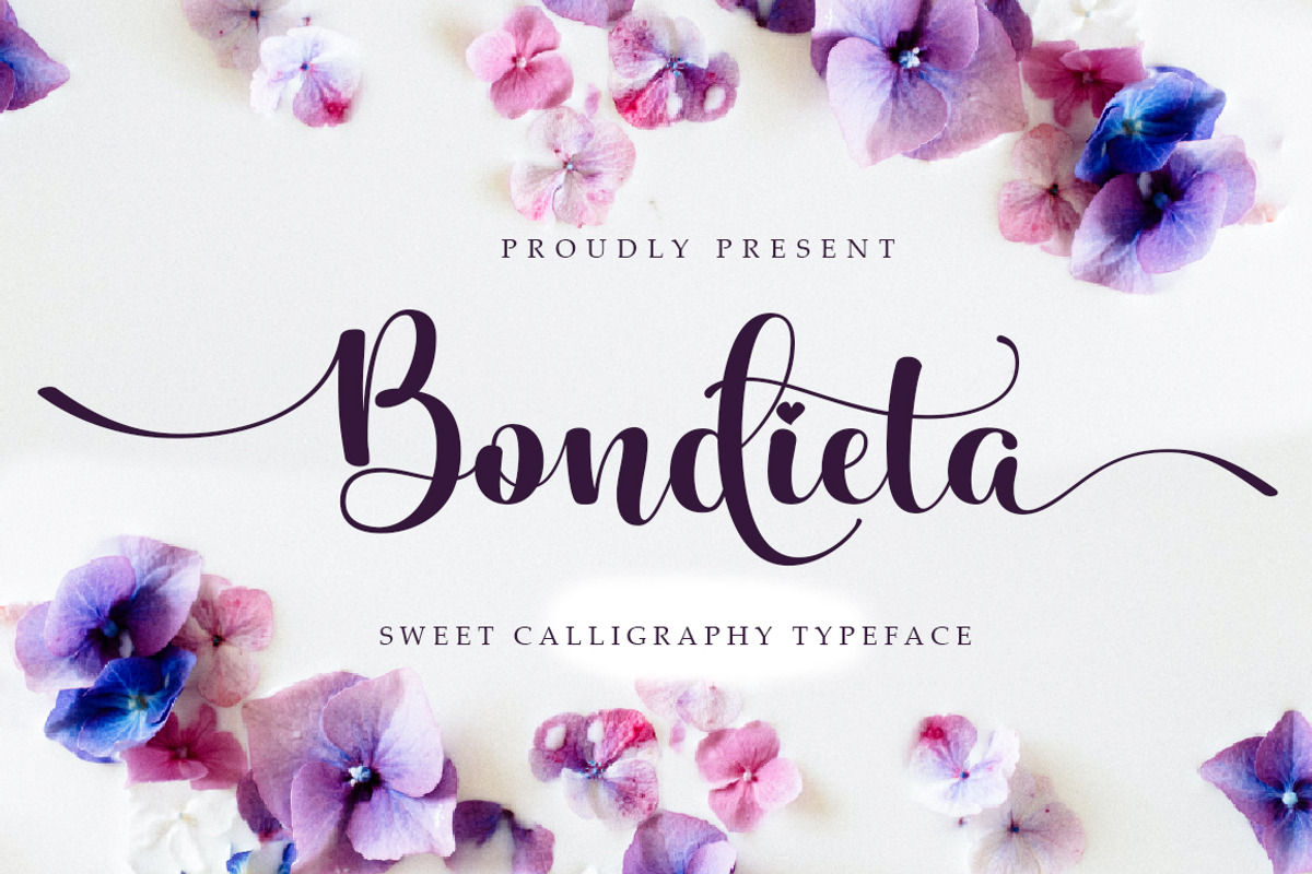 Bondieta script, a Script Font by akrtype (Photo 1 of 8)
