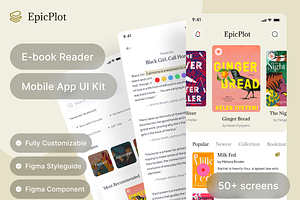 Epicplot - Ebook and Novel Reader UI, an UI Kit Template by Somesquare Supply