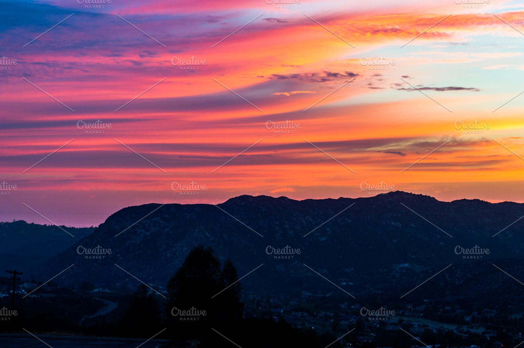 Painted sky stock photo containing sunset and sunrise, a Nature Photo by joze perspective photos