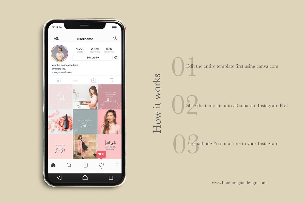 Girl Boss Instagram Quotes Post Temp, a Social Media Template by Bonita Digital Design (Photo 2 of 5)