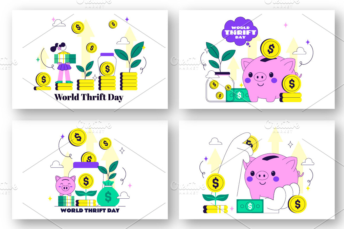 10 World Thrift Day Illustration, a Finance Illustration by denayunebgt (Photo 2 of 4)