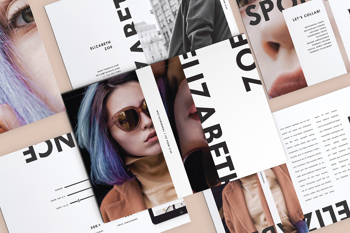 Media Kit for Influencers | 6 Pages, a Resume Template by Blogger Kit Co. (Photo 1 of 5)