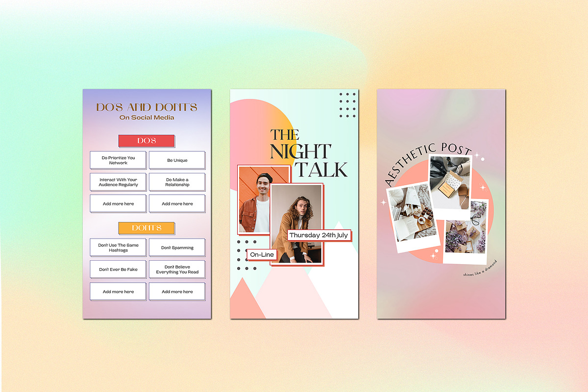 Instagram Aesthetic Gradient CANVA, a Social Media Template by Analogi Studio (Photo 24 of 36)