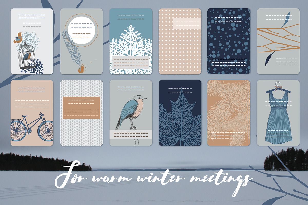Winter Business Cards, a Business Card Template by Nadia Emelianova (Photo 2 of 3)