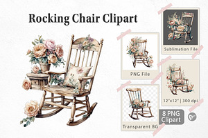 Rocking Chair Clipart, a Graphic by Artnoy