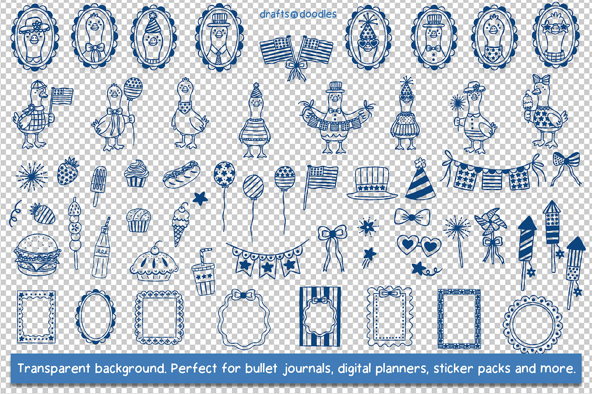 4th of July Preppy Patriotic Bundle, an Object Illustration by Drafts n Doodles (Photo 7 of 14)
