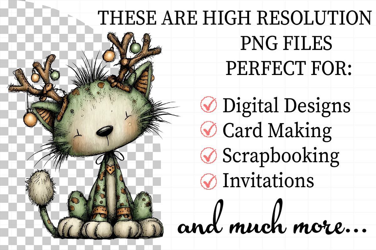 Christmas Cat Clipart Bundle, an Illustration by Daily.Designs (Photo 2 of 5)
