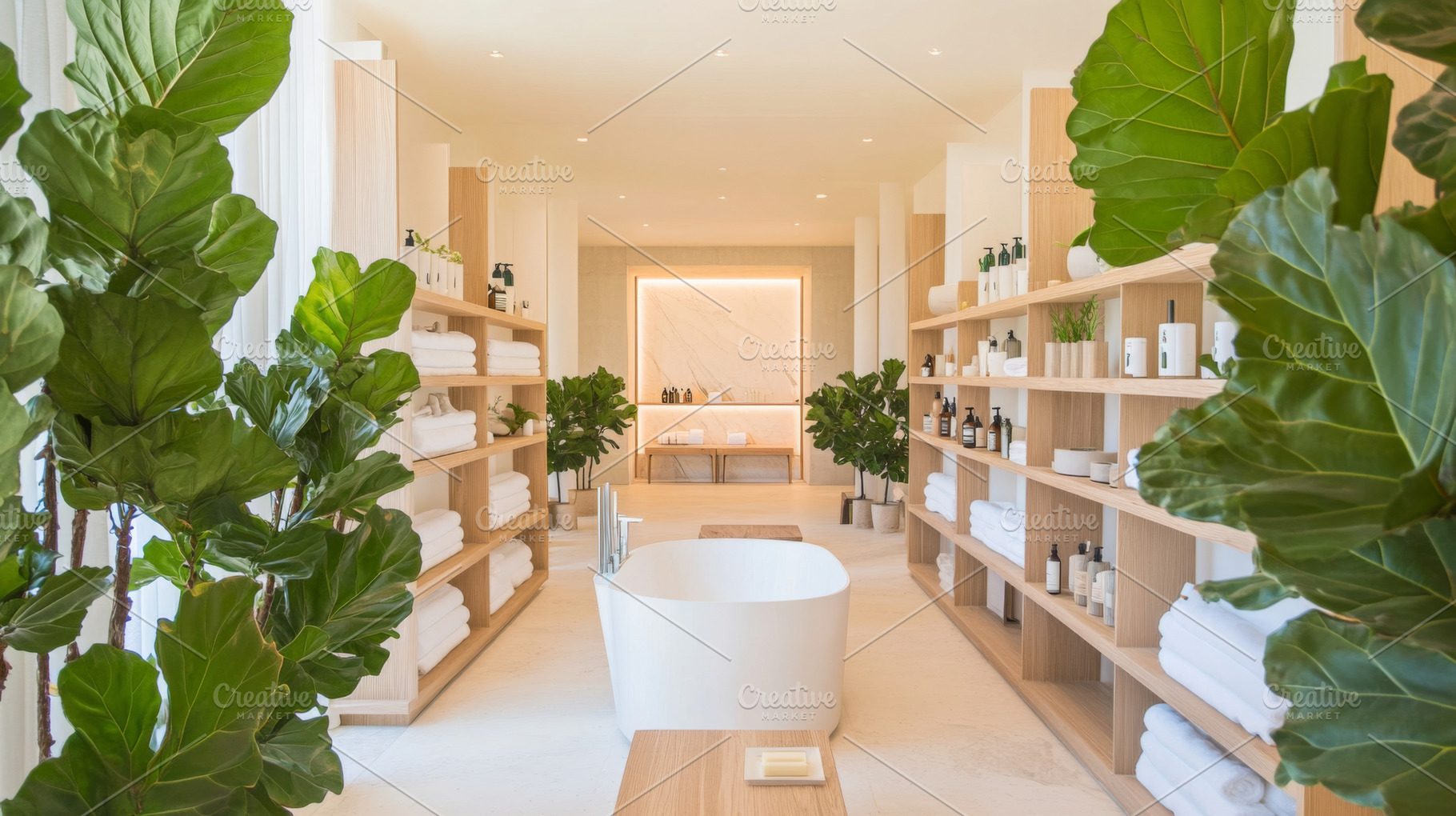 Spacious eco-style bathroom with fre, a Photo by Dvoevnore photos