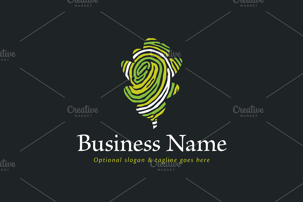Fingerprint Leaf Custom Logo, a Branding & Logo Template by ARTE MIGUEL (Photo 2 of 3)