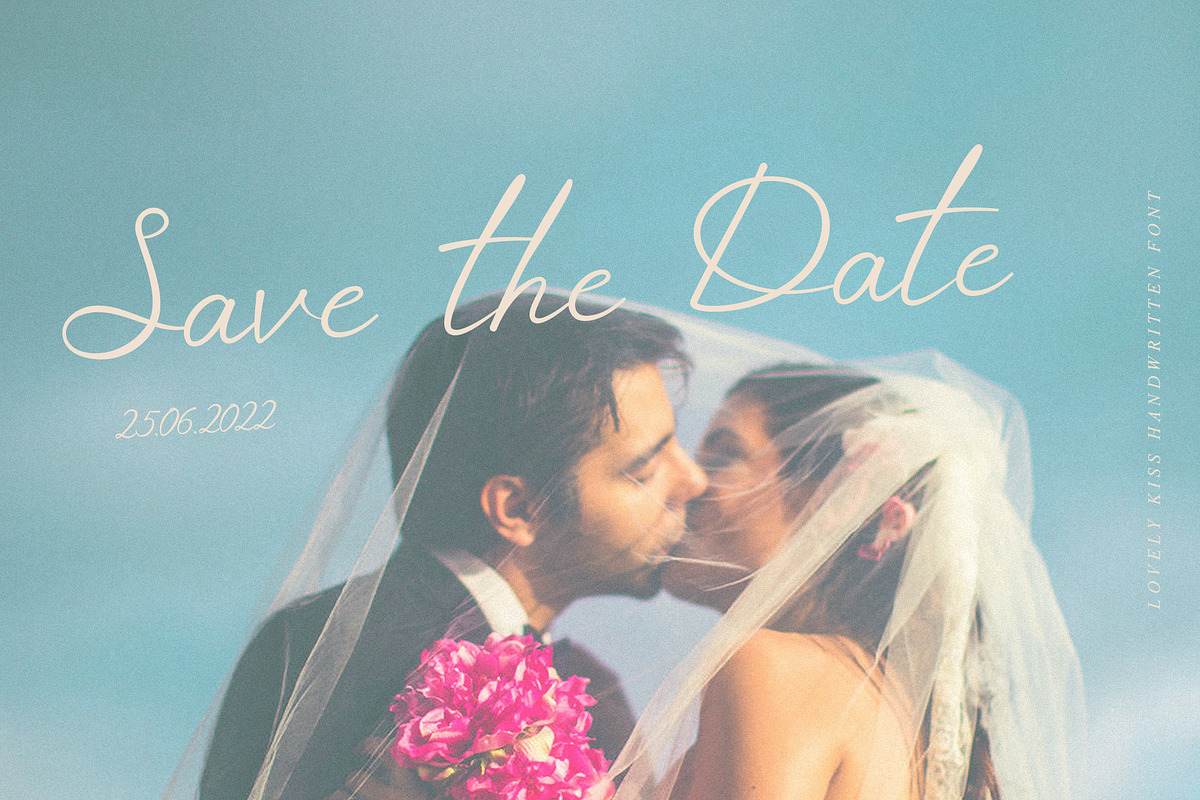 Lovely Kiss script font, a Script Font by CuteDreamyDesign (Photo 15 of 16)