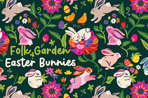 Folk Garden Easter Bunnies