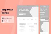 Printing Services Wireframe Website, a Wireframe Template by INSPR STD (Thumbnail 6 of 6)