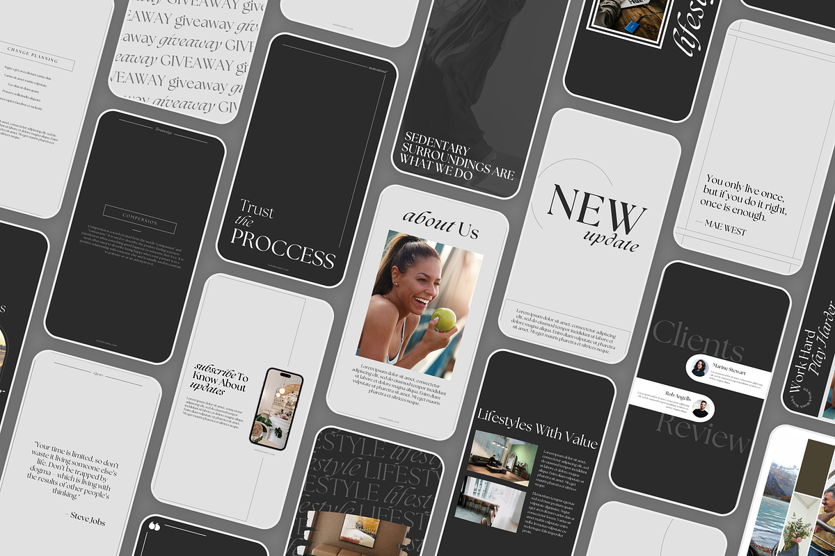 Dark Instagram templates Canva, a Social Media Template by VeliusCreativeStudio (Photo 7 of 8)