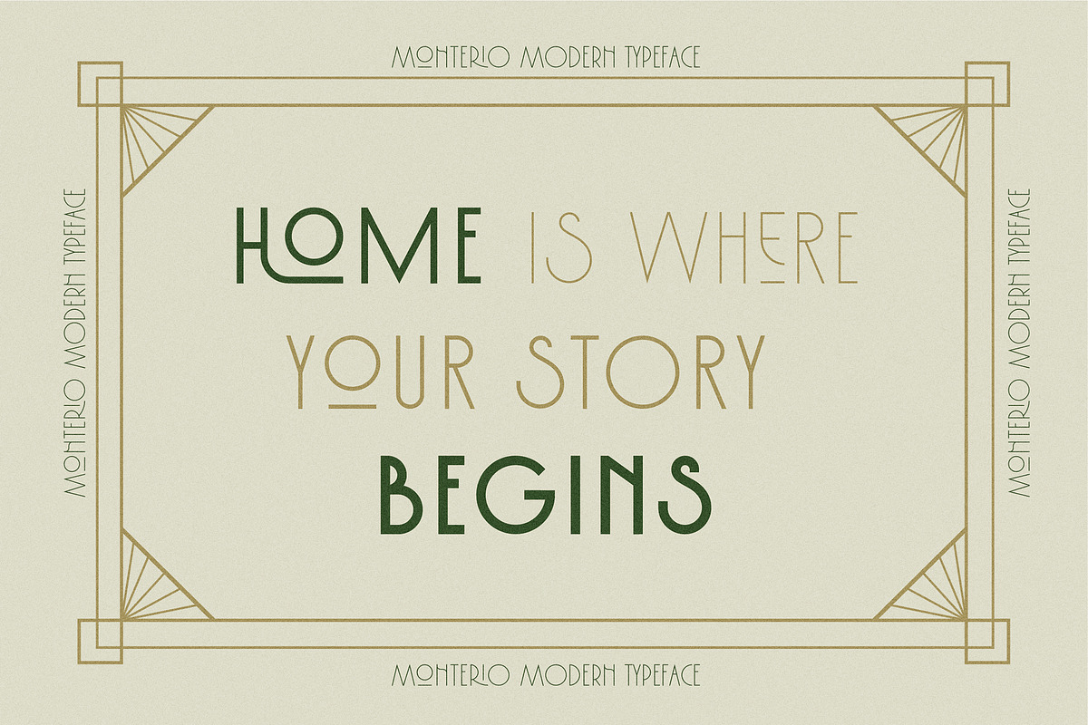Monterio - Modern Art Deco Typeface, a Sans Serif Font by CCS Type (Photo 20 of 29)