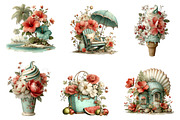 Whimsical Summer Clipart Bundle, an Illustration by CreationArt (Thumbnail 5 of 6)