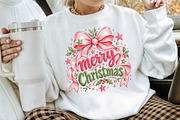Merry Christmas Pink Bow & Stars PNG, a Seasonal Illustration by Creative Art (Thumbnail 3 of 3)