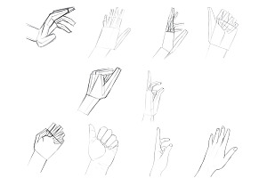 Hands Set 1 Procreate Brush Stamps