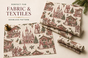 Vintage Christmas Toile Pattern, a Pattern Graphic by Olya Creative (Thumbnail 7 of 10)