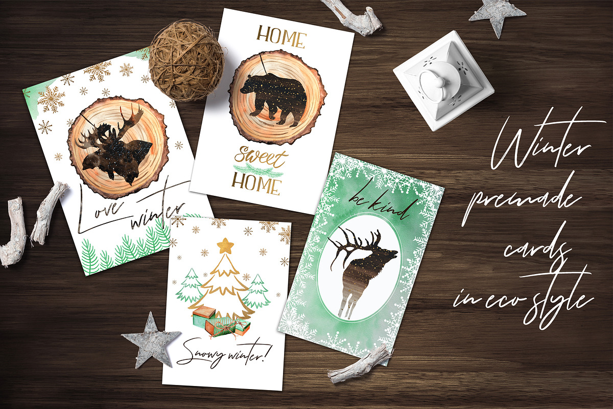 Watercolor Eco Christmas set, an Object Graphic by Ana-Sakuta (Photo 2 of 10)