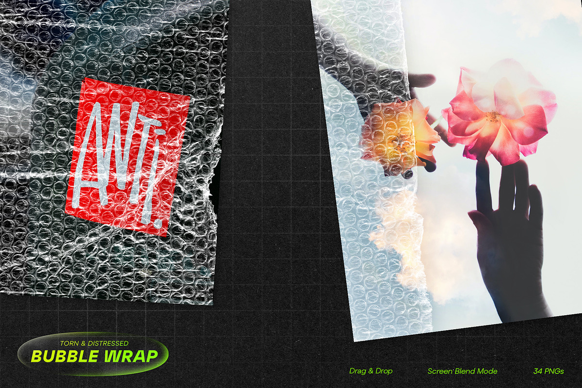 Torn & Distressed Bubble Wrap, a Texture Graphic by Meglenov (Photo 14 of 14)