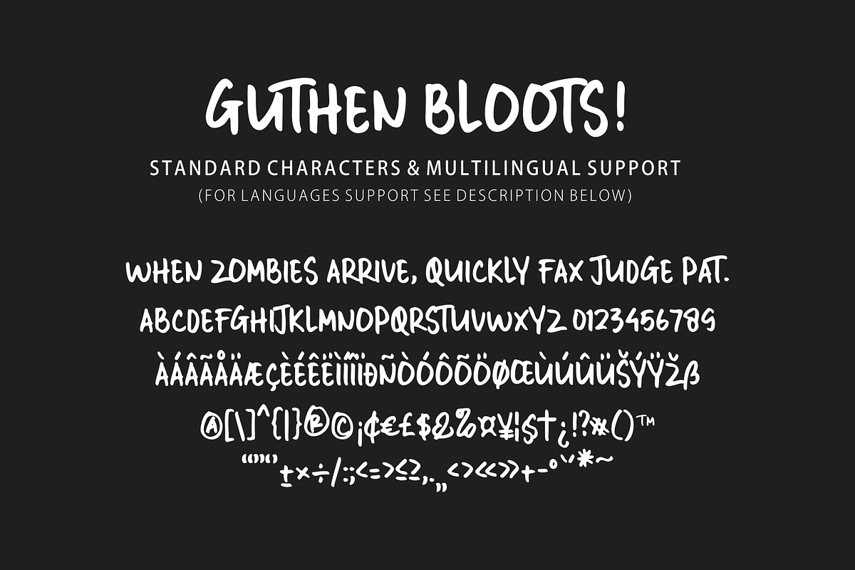 Guthen Bloots Allcaps (Extended), a Symbol Font by azetypestudios.com (Photo 19 of 22)