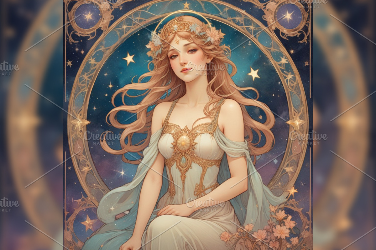 Celestial Tarot Card AI Prompts, a Background Graphic by Design Laz (Photo 3 of 7)