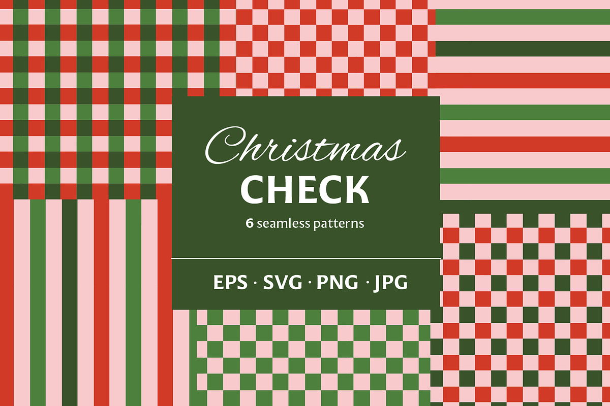 Christmas Check Patterns, a Pattern Graphic by Checks & Dots (Photo 1 of 5)