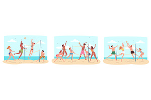 Summer beach volleyball. Volley ball, a Sport Illustration by Stock-Smart-Start