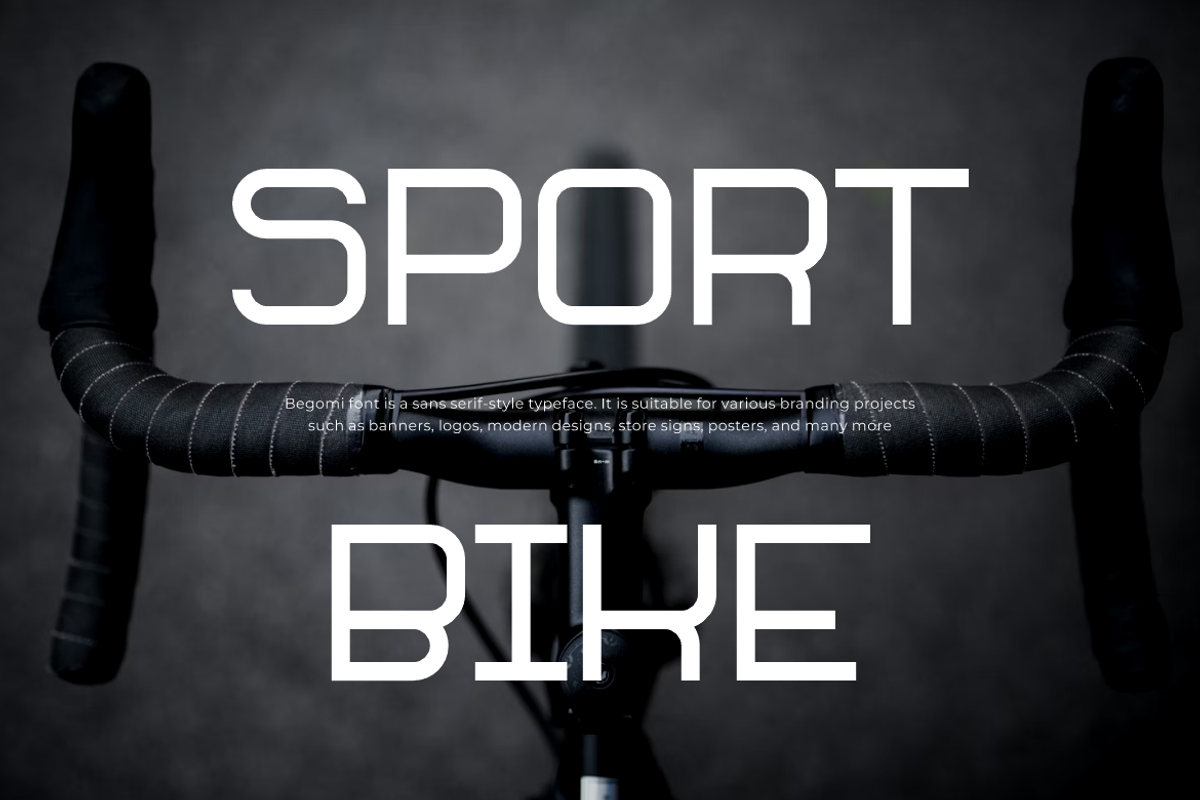 Begomi - Sports Bike Font, a Sans Serif Font by QR Design Studio (Photo 2 of 8)