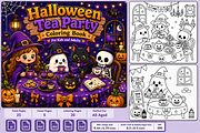 Halloween Tea Party Coloring Book, a Seasonal Illustration by Design Zone (Thumbnail 2 of 9)